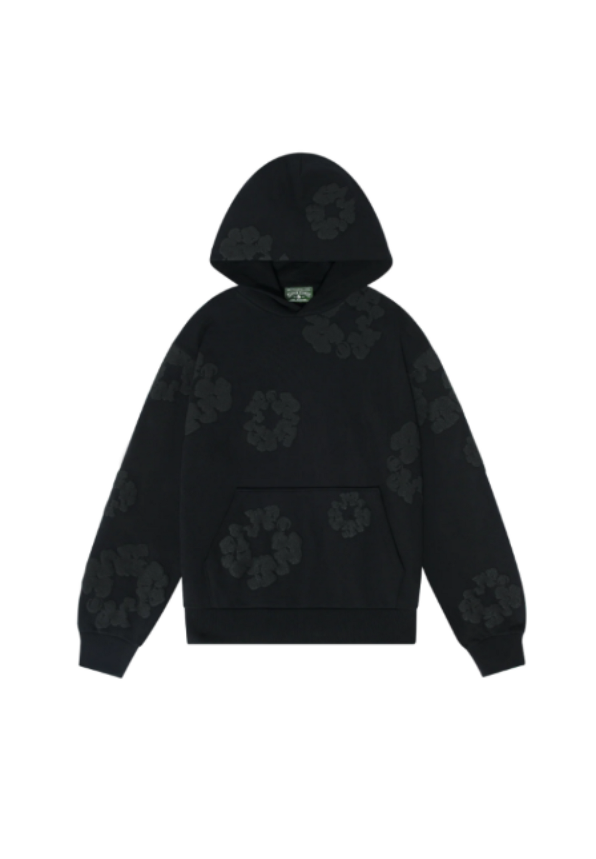 Mono Cotton Wreath Hoodie Black